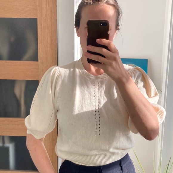 JOIE cream silk wool sweater, size large - Picture 8 of 8